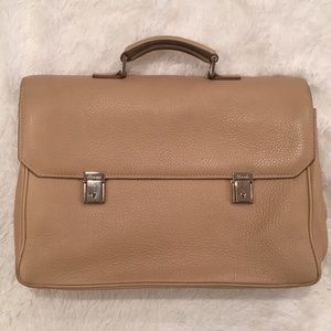 Pineider Leather Briefcase Laptop Travel Bag